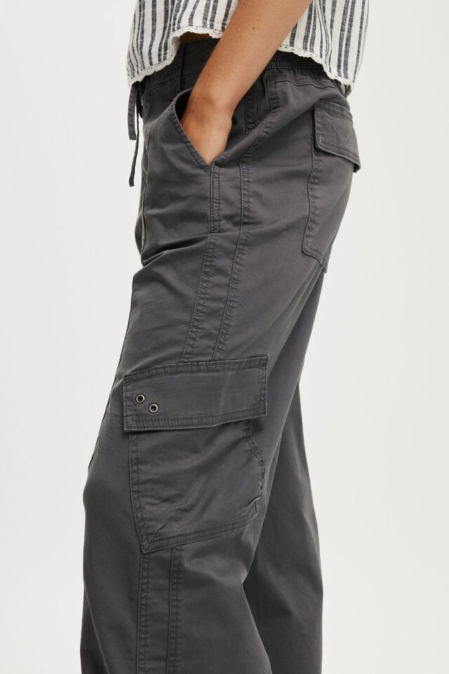 Cotton On Low Rise Cargo Pant Charcoal