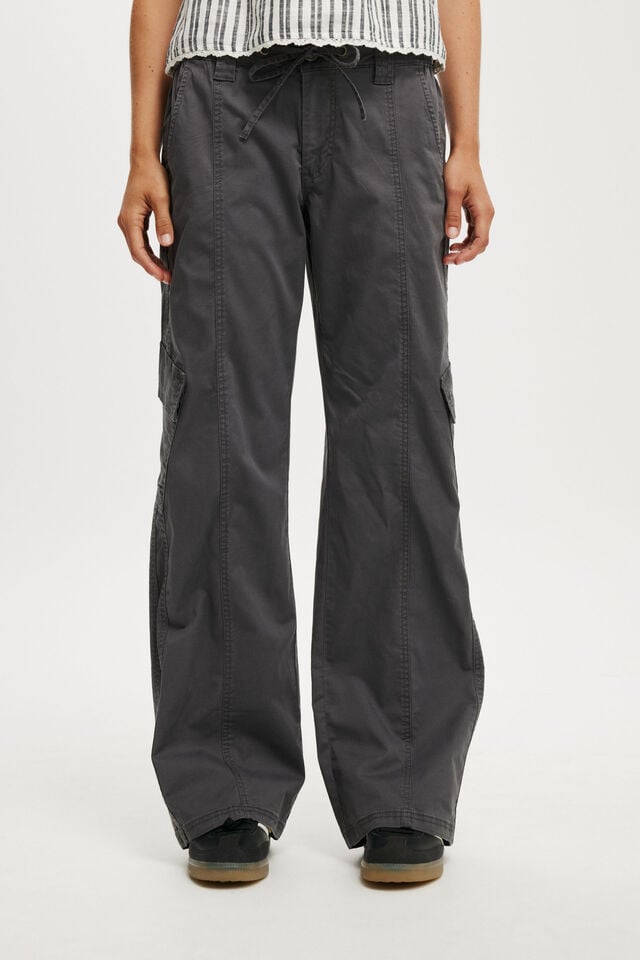 Cotton On Low Rise Cargo Pant Charcoal