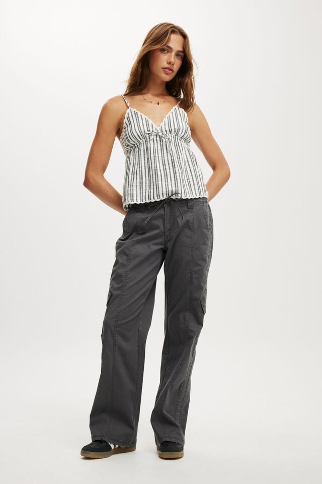 cotton on Low Rise Cargo Pant charcoal