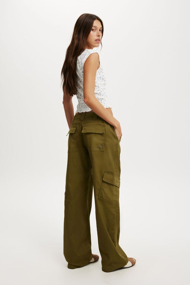 Cotton On Low Rise Cargo Pant Khaki