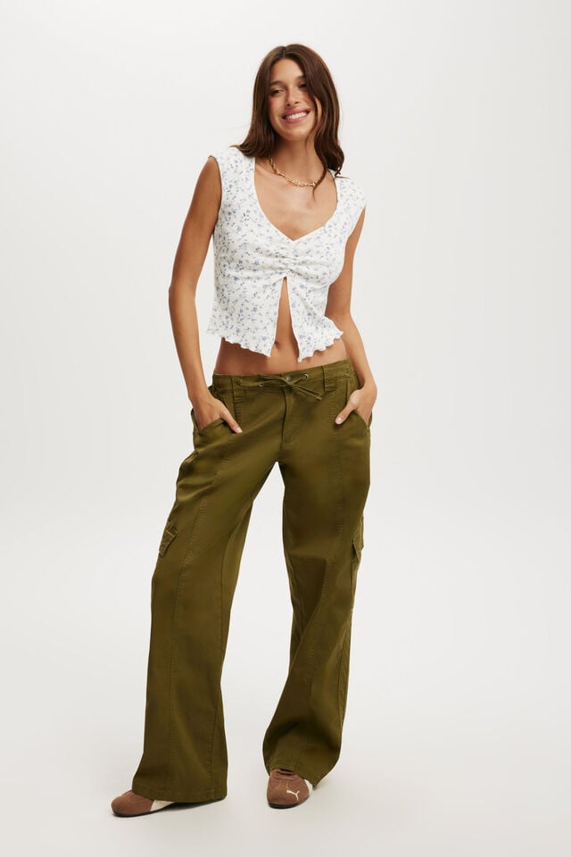 Cotton On Low Rise Cargo Pant Khaki