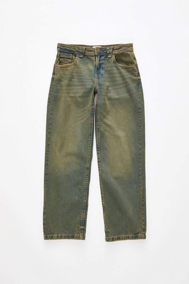 Cotton On Low Rise Straight Jean Cliff Blue/stitch