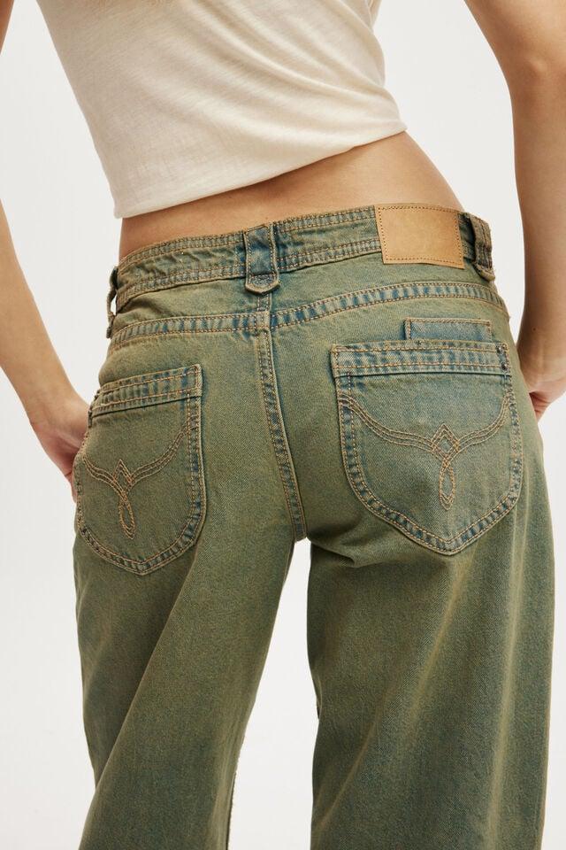 Cotton On Low Rise Straight Jean Cliff Blue/stitch