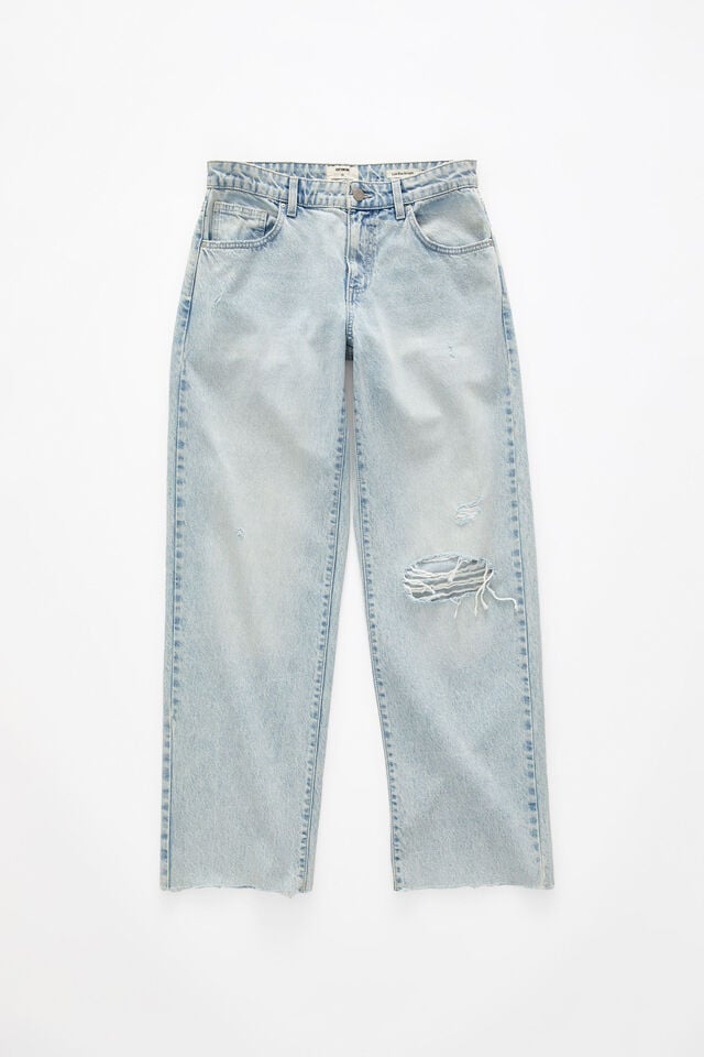 Cotton On Low Rise Straight Jean Crystal Blue Rip
