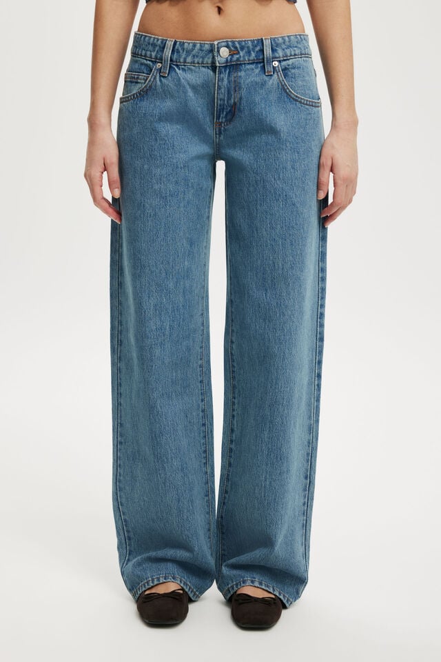 cotton On Low Rise Straight Jean Nasa Blue