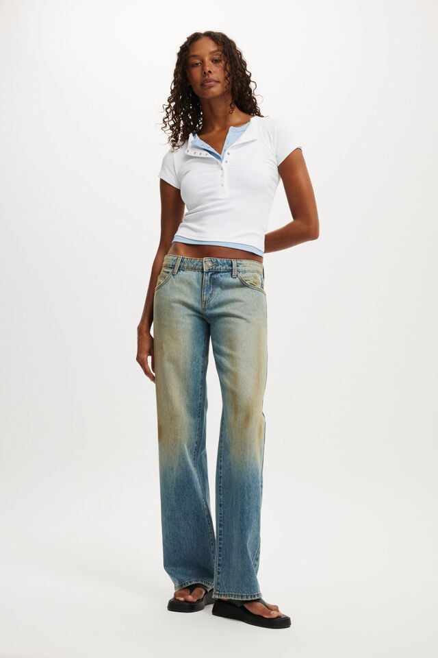 cotton on Low Rise Straight Jean stefani blue