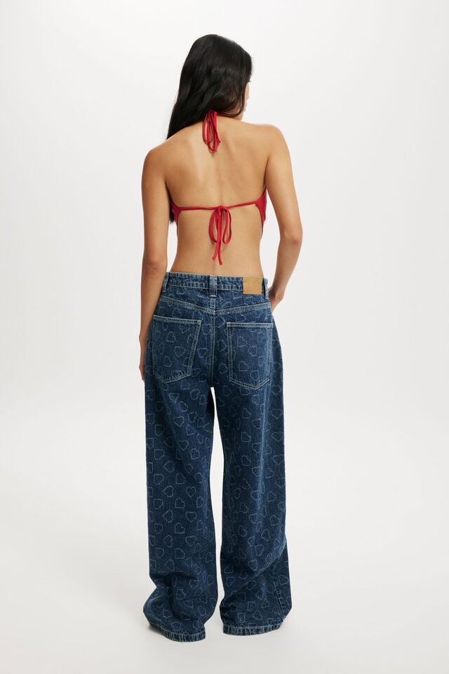 Cotton On Low Super Baggy Jean Atlantic Blue/heart