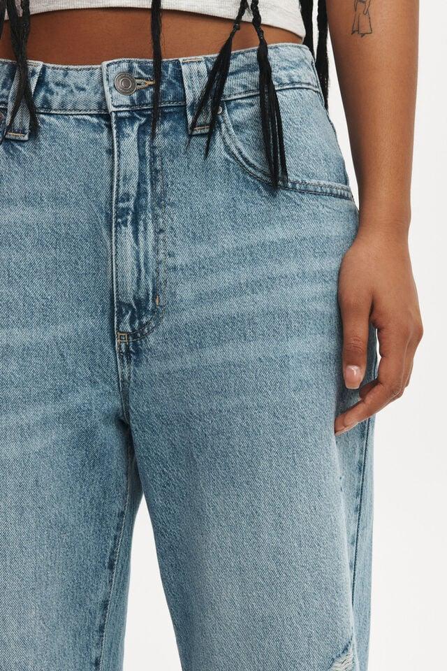 Cotton On Low Super Baggy Jean Breeze Blue Worn