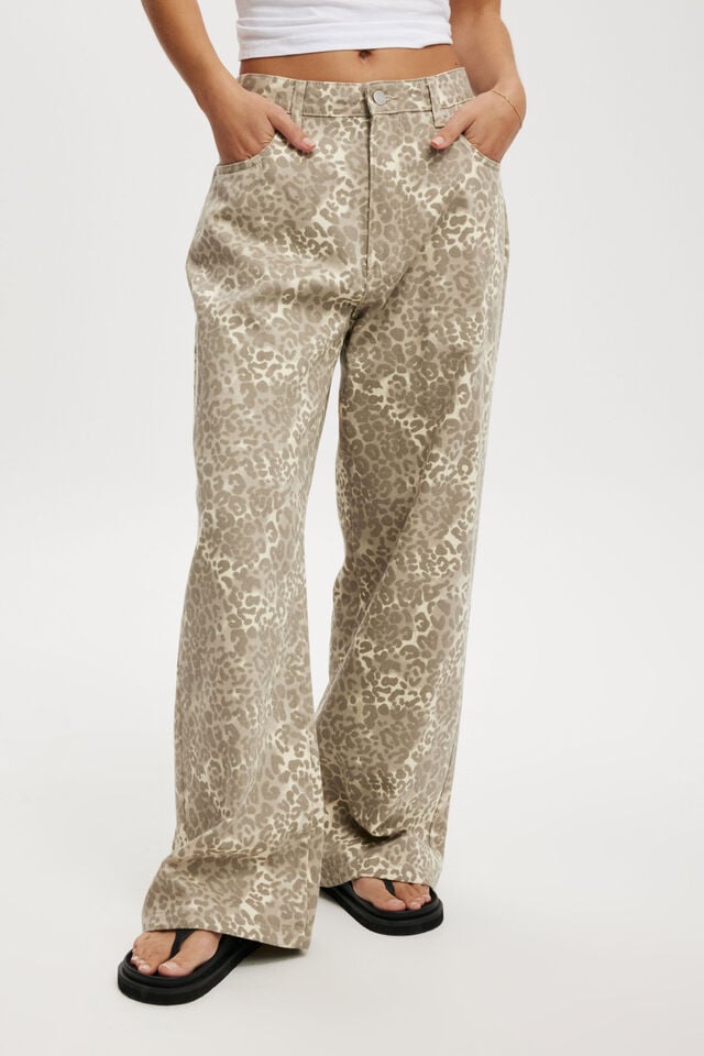 Cotton On Low Super Baggy Jean Rory Leopard