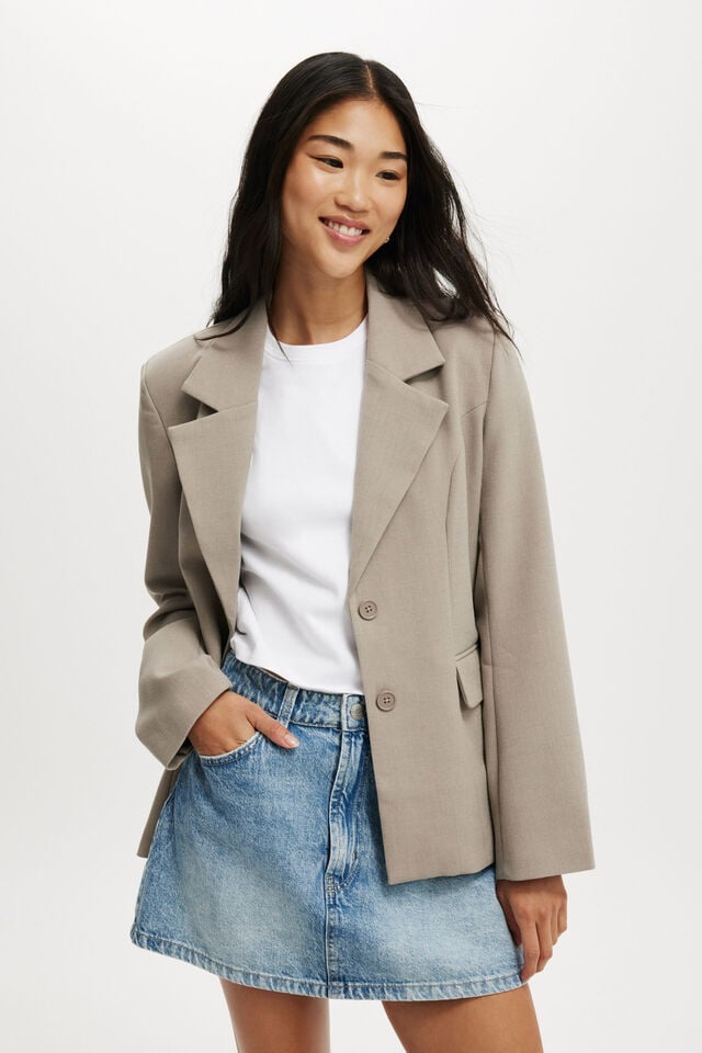 Cotton On Luis Blazer Taupe Marle