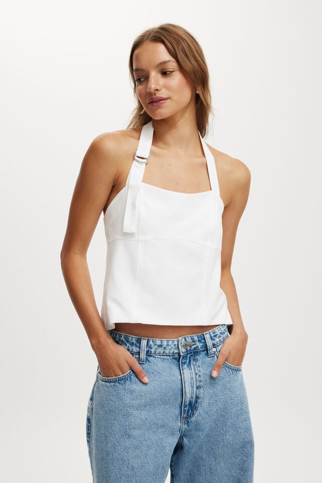 cotton on Luis Halter Seam Top white