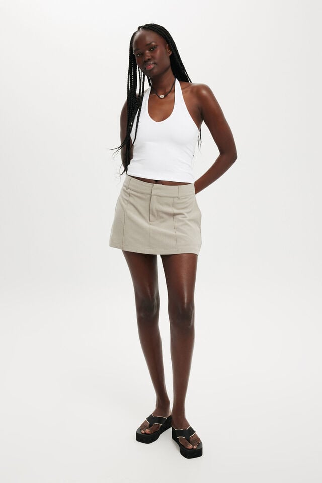 Cotton On Luis Suiting Skirt Taupe Marle