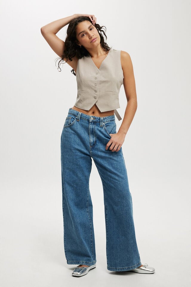 Cotton On Luis Suiting Vest Taupe Marle