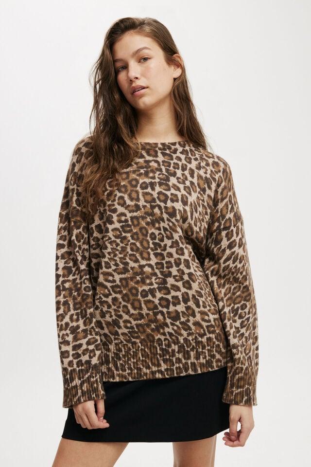 cotton on Luxe Crew Sweater animal