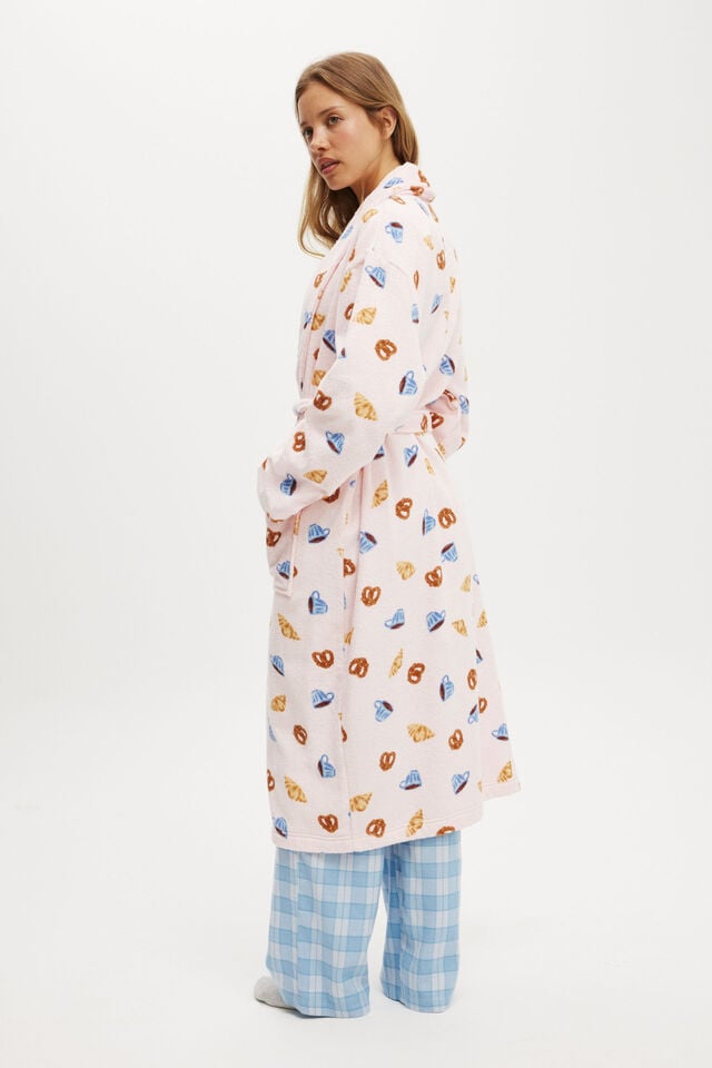 Cotton On Luxe Terry Robe Brunch Croissant