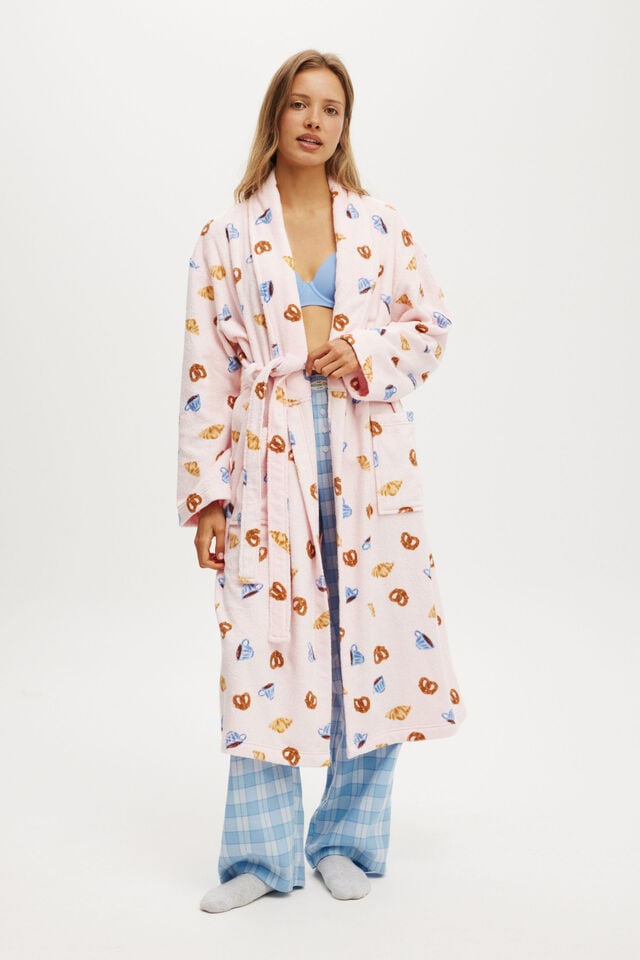 cotton on Luxe Terry Robe brunch croissant