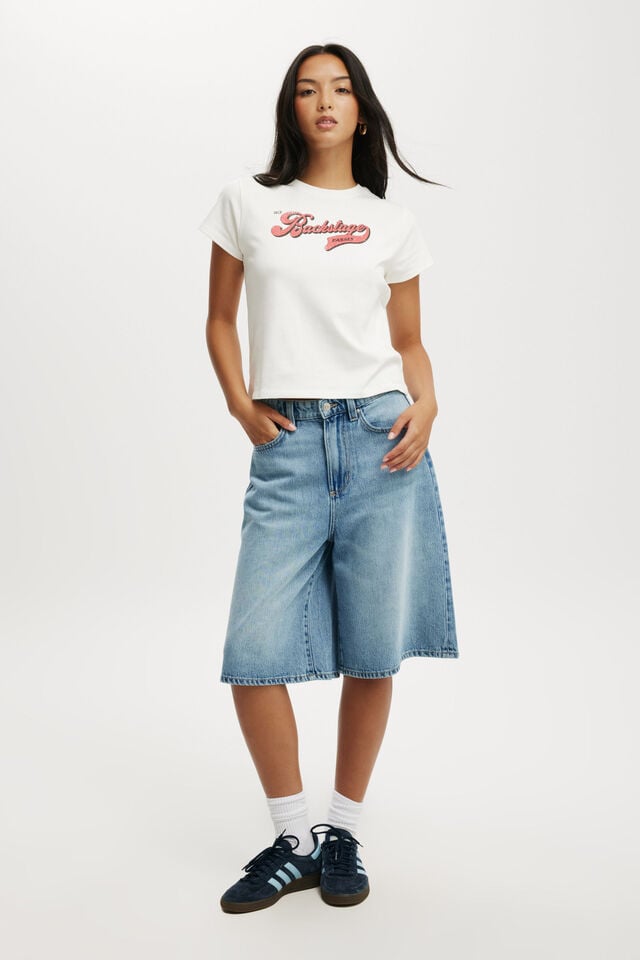 Cotton On Lyocell Wide Denim Jort Blue Cove