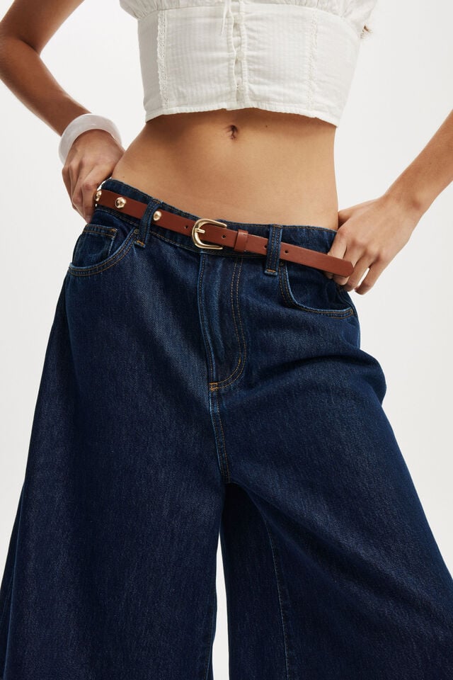 Cotton On Lyocell Wide Denim Jort Blue Rinse