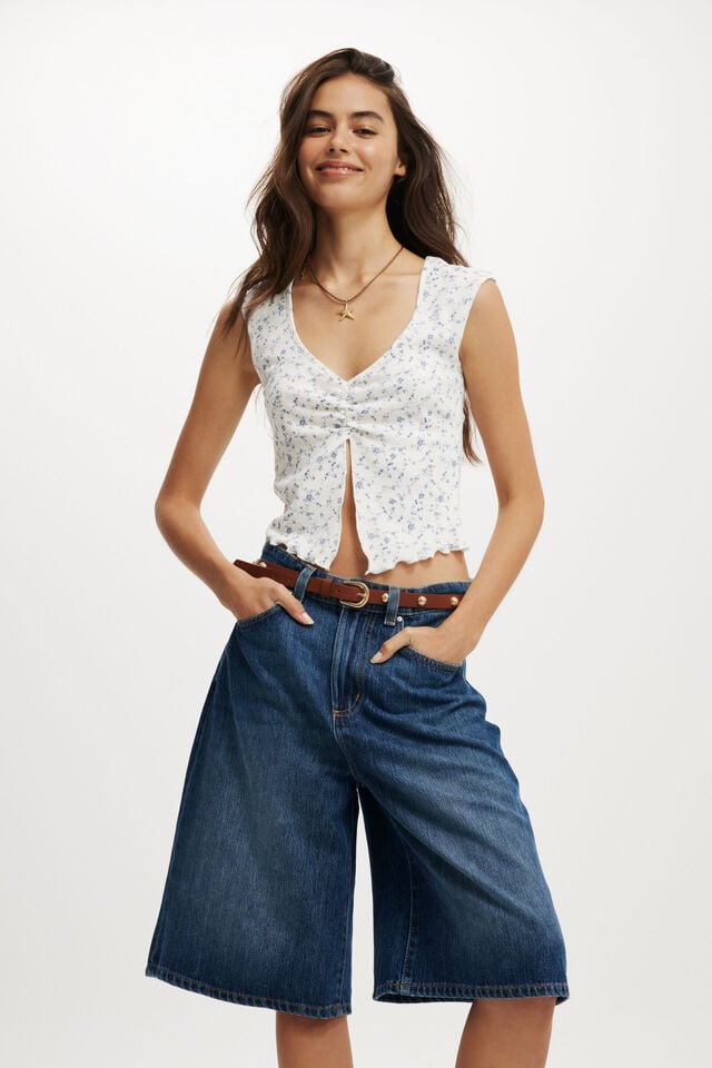 cotton on Lyocell Wide Denim Jort grotto blue