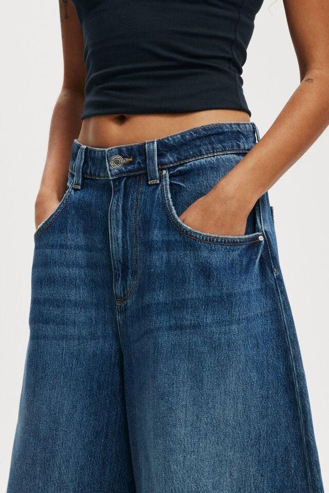 Cotton On Lyocell Wide Denim Jort Shore Blue