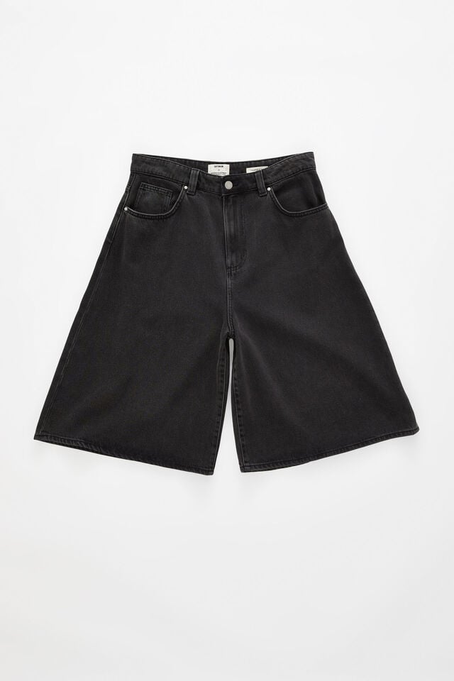 Cotton On Lyocell Wide Denim Jort Used Black