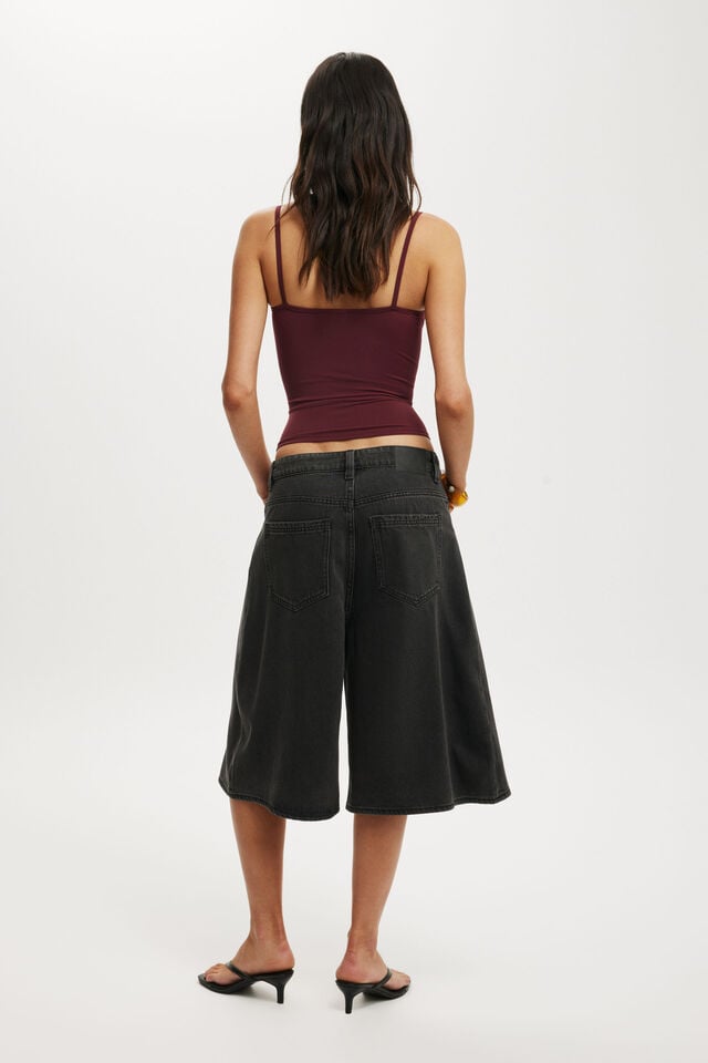 Cotton On Lyocell Wide Denim Jort Used Black