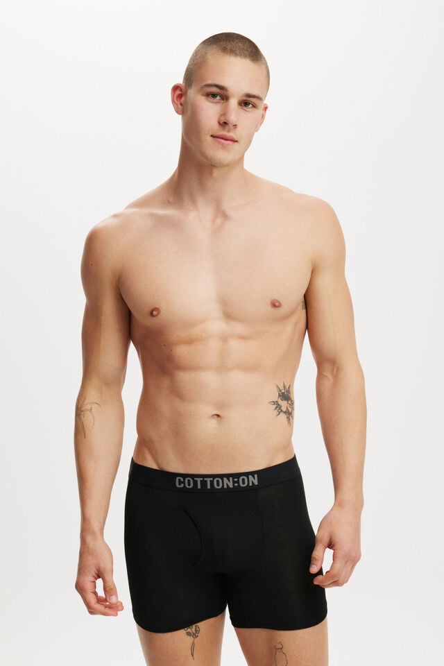 cotton on Mens Bamboo Trunk black