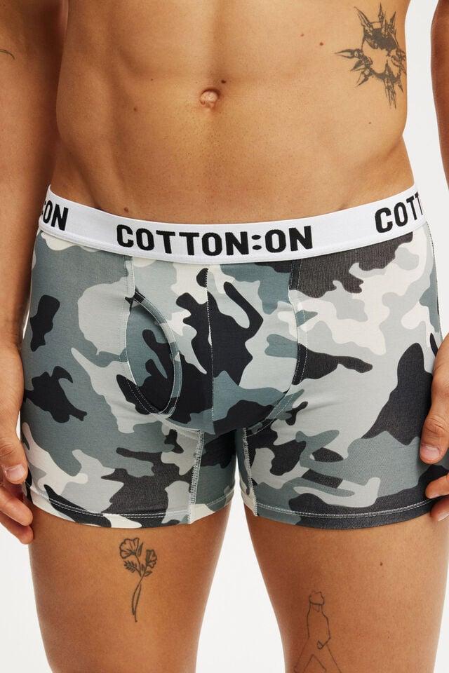 Cotton On Mens Organic Cotton Trunks Grey Camo