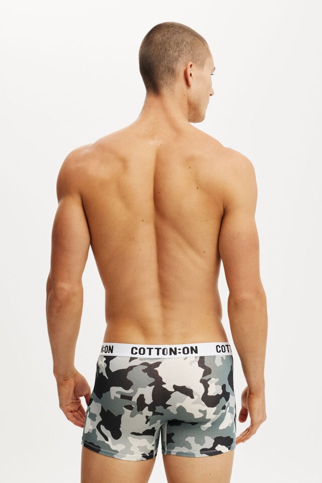 Cotton On Mens Organic Cotton Trunks Grey Camo