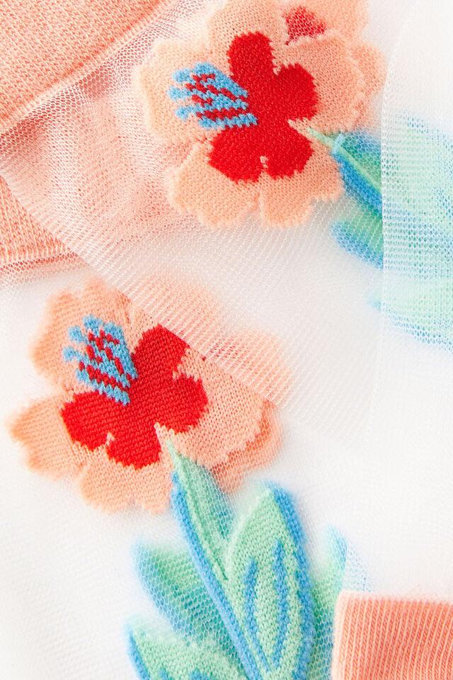 Cotton On Mesh Crew Sock Flower Stem