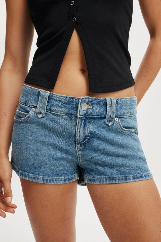 Cotton On Micro Low Denim Short Cleanwater Blue