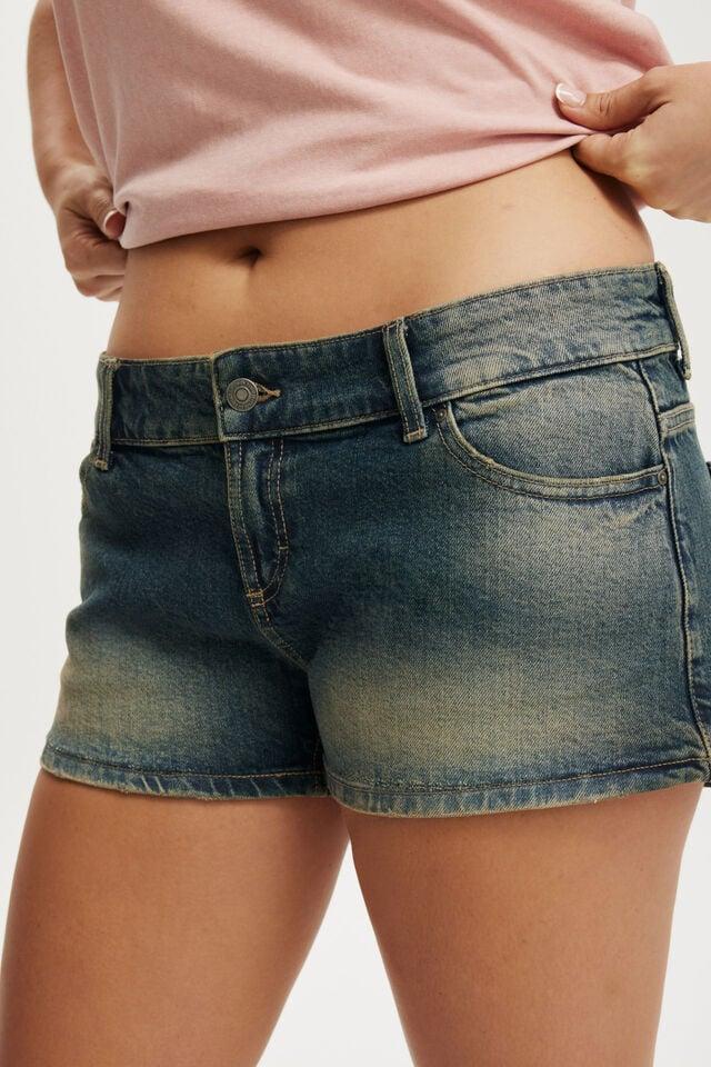 Cotton On Micro Low Denim Short Sandstorm Blue