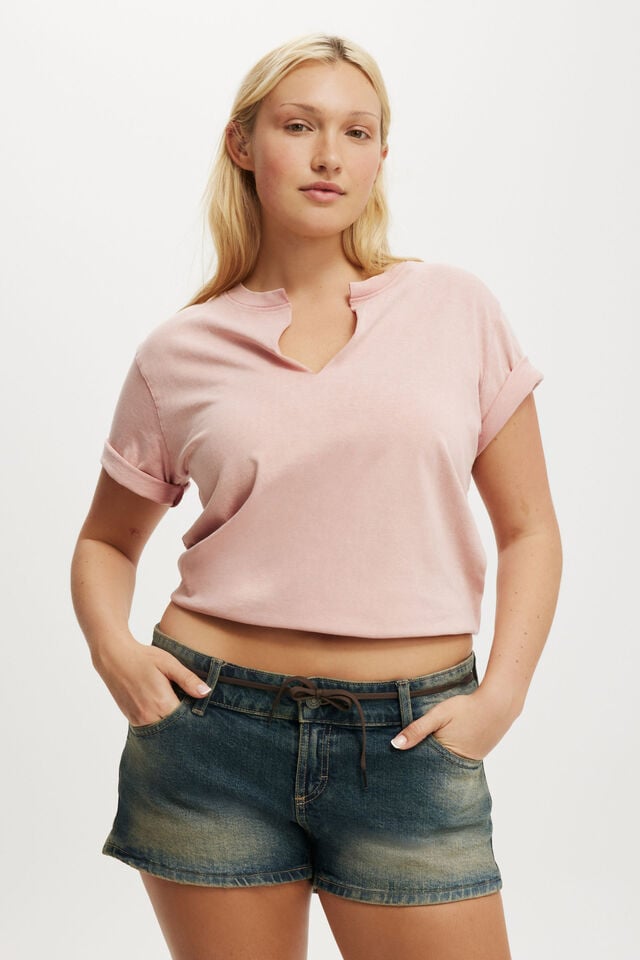 Cotton On Micro Low Denim Short Sandstorm Blue