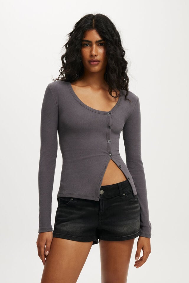 cotton on Micro Low Denim Short y2k washed black