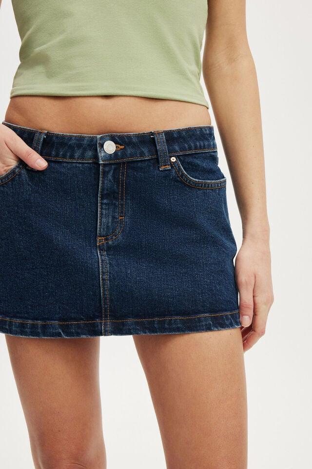 Cotton On Micro Low Denim Skirt Celeste Blue