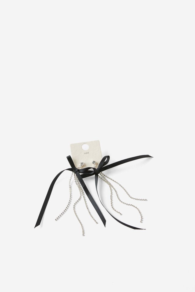 Cotton On Mid Charm Earring Up Dia Bow Drop