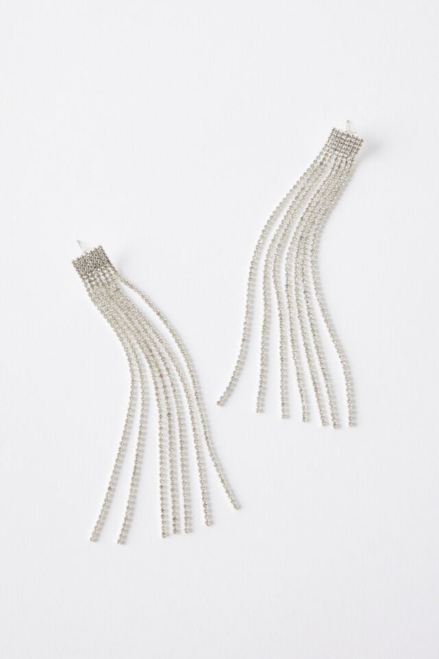 cotton on Mid Charm Earring up diamante drop