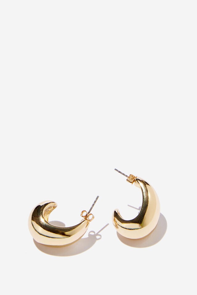 Cotton On Mid Charm Earring Up Gold Teardrop