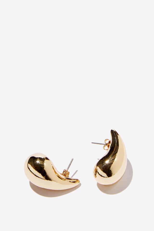 Cotton On Mid Charm Earring Up Gold Waterdrop