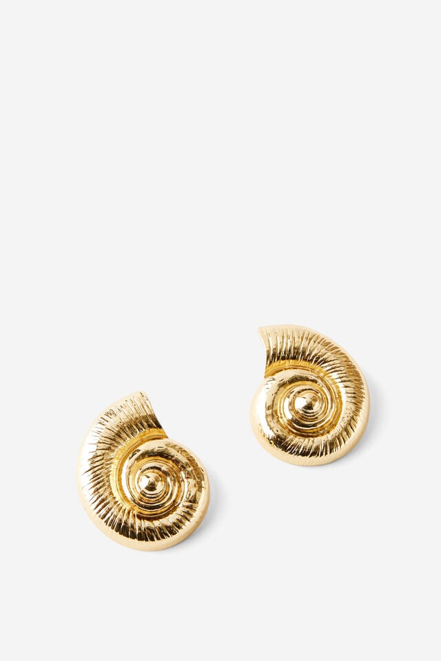 cotton on Mid Charm Earring up sea snail gold