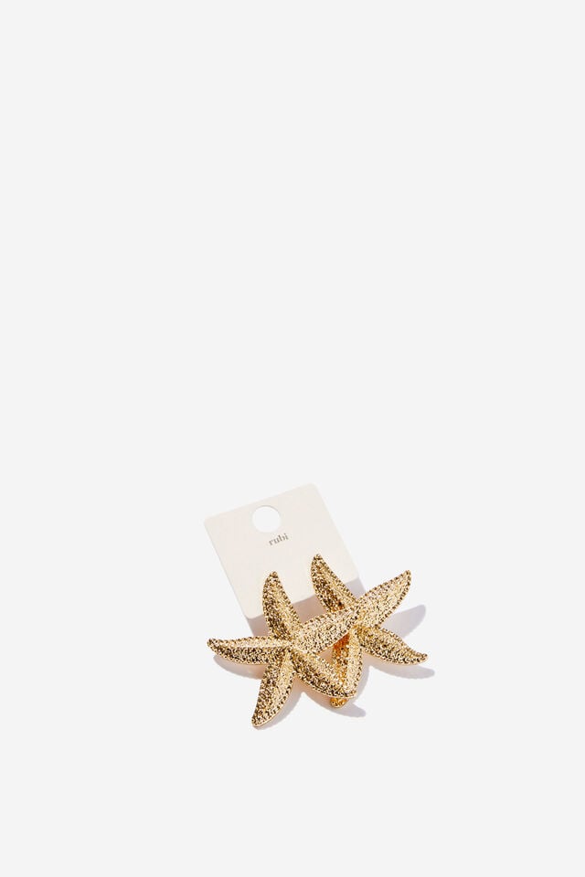 Cotton On Mid Charm Earring Up Starfish Gold