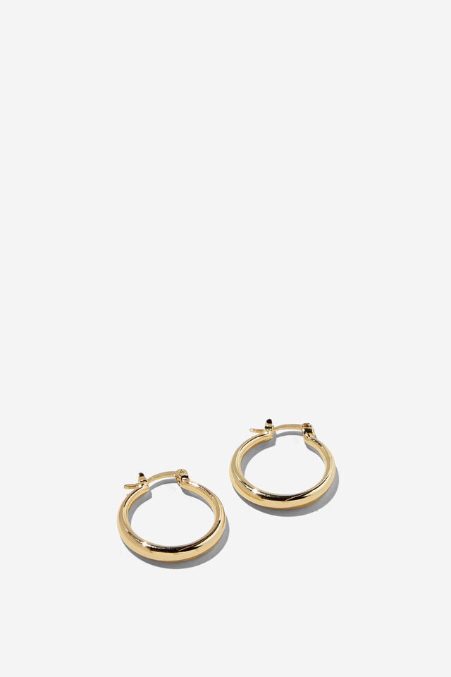 cotton on Mid Hoop Earring up gold tubular