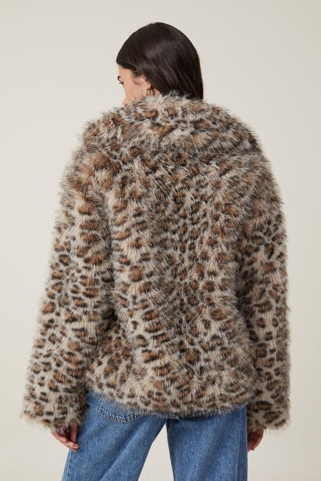 Cotton On Mimi Faux Fur Jacket Leopard