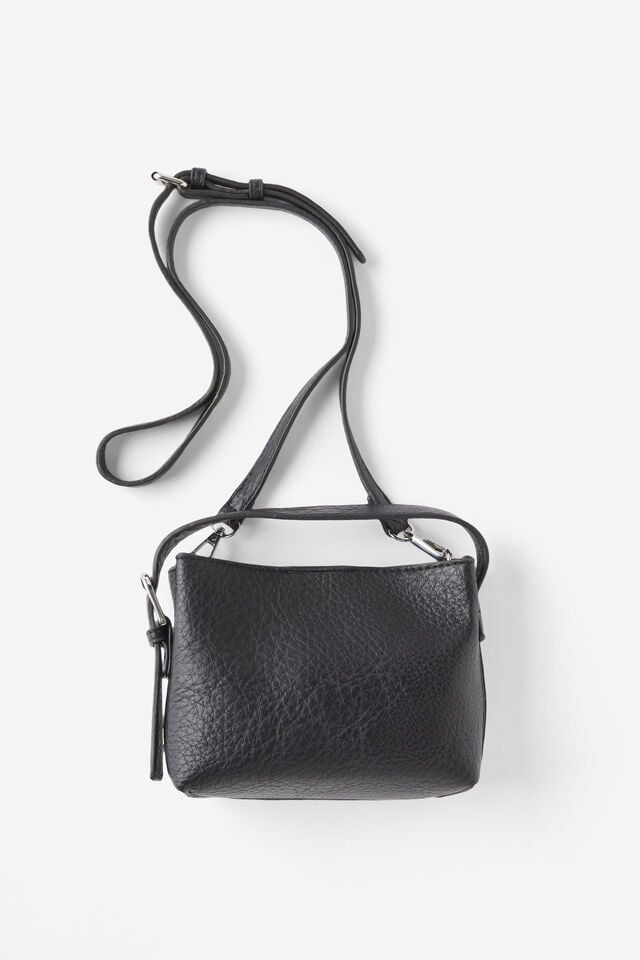 cotton on Mimi Micro Bucket Bag black pebble pu