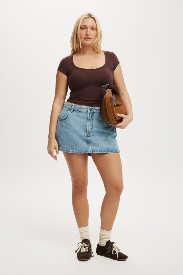 Cotton On Mini Denim Skort Angel Blue