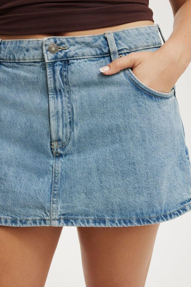 Cotton On Mini Denim Skort Angel Blue