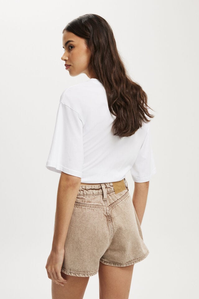 Cotton On Mini Denim Skort Brown Stonewash