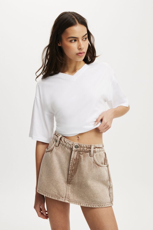 cotton on Mini Denim Skort brown stonewash