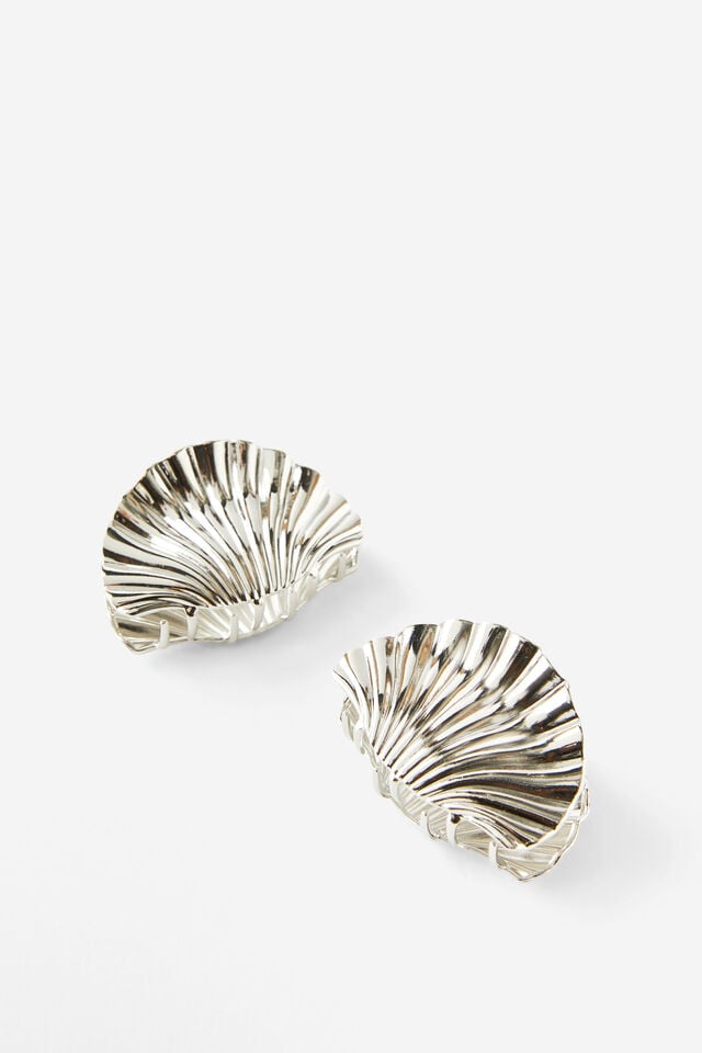 cotton on Mini Hair Claw Pack silver shell