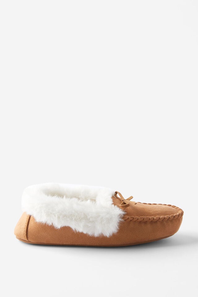 cotton on Moccasin Slipper maple syrup